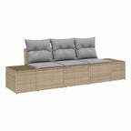 vidaXL Gartensofa-set 3 pcs Beige und Hellgrau Poly-Rattan