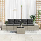 vidaXL Garten-Sofa-Set 5 pcs Hellgrau und Dunkelgrau Poly-Rattan