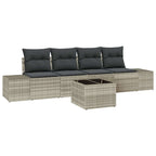 vidaXL Garten-Sofa-Set 5 pcs Hellgrau und Dunkelgrau Poly-Rattan