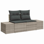 vidaXL Garten-Sofa-Set 8 pcs Hellgrau und Dunkelgrau Poly-Rattan
