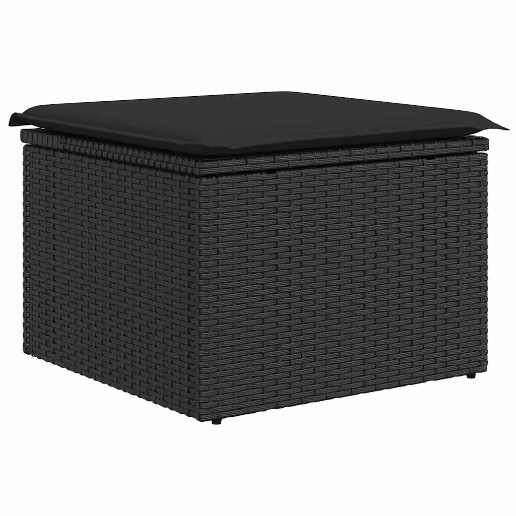 vidaXL Garten-Sofa-Set mit Kissen mit Speicher 4 pcs Schwarz