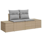 vidaXL Gartensofa-set 4 pcs Beige und Hellgrau Poly-Rattan