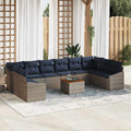 vidaXL Gartensofa-set 11 pcs Grau und Marineblau