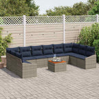 vidaXL Gartensofa-set 11 pcs Grau und Marineblau