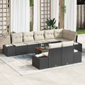 vidaXL Garten-Sofa-Set mit Speicher 9 pcs Schwarz und Weiß