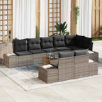 vidaXL Garten-Sofa-Set mit Speicher 9 pcs Grau