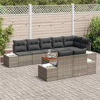 vidaXL Garten-Sofa-Set mit Speicher 9 pcs Grau