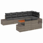 vidaXL Garten-Sofa-Set mit Speicher 9 pcs Grau