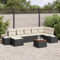 vidaXL Garten-Sofa-Set 8 pcs Schwarz und Weiß