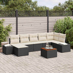 vidaXL Garten-Sofa-Set 8 pcs Schwarz und Weiß