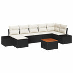 vidaXL Garten-Sofa-Set 8 pcs Schwarz und Weiß