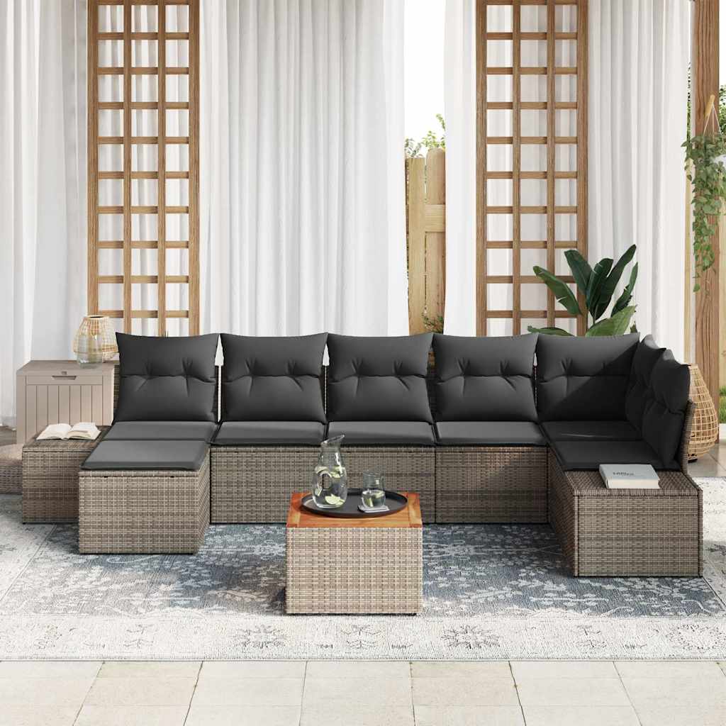 vidaXL Garten-Sofa-Set 8 pcs Grau