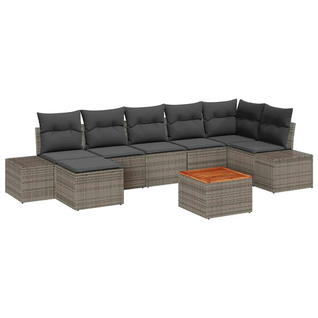 vidaXL Garten-Sofa-Set 8 pcs Grau