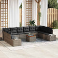 vidaXL Garten-Sofa-Set mit Speicher 11 pcs Grau