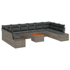 vidaXL Garten-Sofa-Set mit Speicher 11 pcs Grau