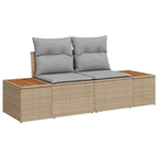 vidaXL Garten-Sofa-Set mit Speicher 8 pcs Beige Poly Rattan