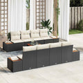 vidaXL Garten-Sofa-Set mit Speicher 9 pcs Schwarz Poly Rattan