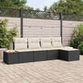 vidaXL Gartensofa-set mit Kissen 6 pcs Schwarz und Creme Polyrattan