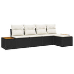 vidaXL Gartensofa-set mit Kissen 6 pcs Schwarz und Creme Polyrattan