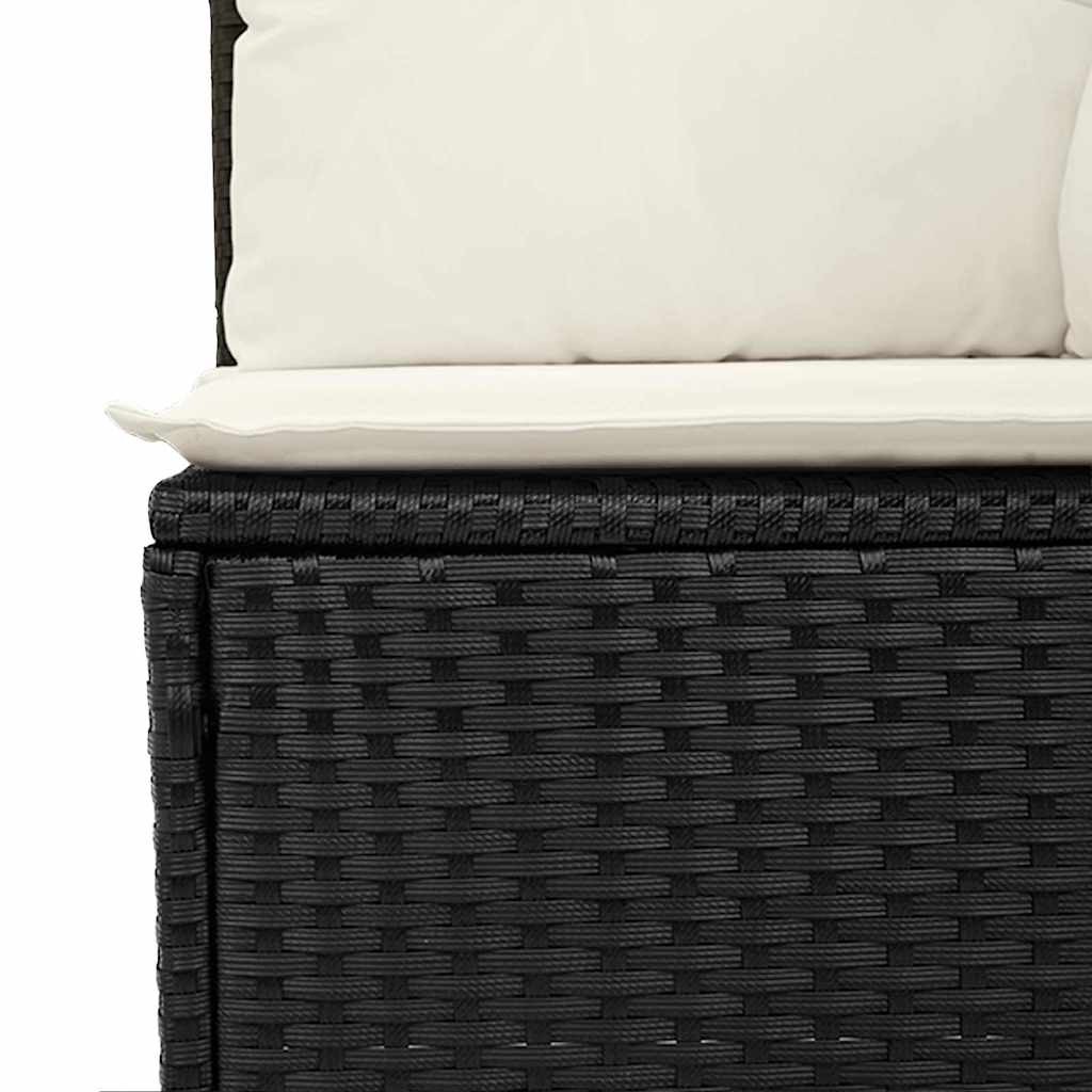 vidaXL Gartensofa-set mit Kissen mit Kissen 10 pcs Schwarz Poly Rattan
