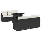 vidaXL Gartensofa-set mit Kissen mit Kissen 7 pcs Schwarz Poly Rattan