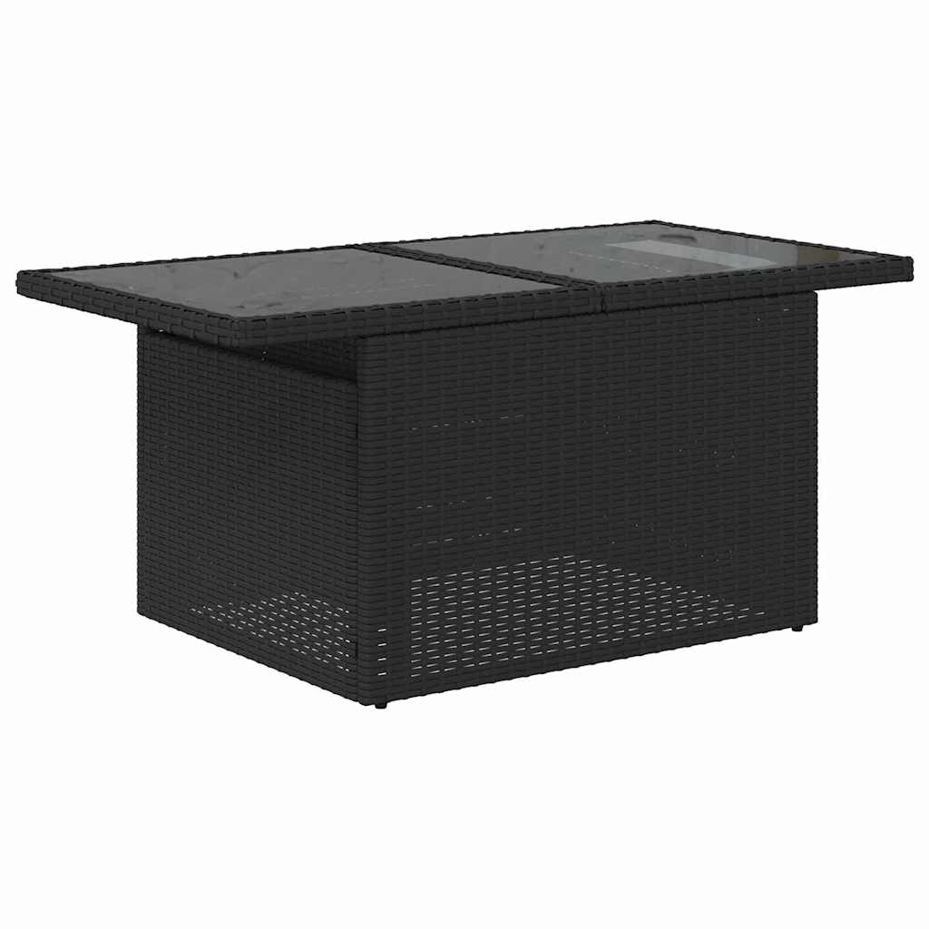 vidaXL Gartensofa-set mit Kissen mit Kissen 9 pcs Schwarz Polyrattan