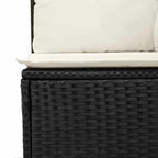 vidaXL Garten-Sofa-Set mit Kissen mit Kissen 9 pcs Schwarz Poly Rattan