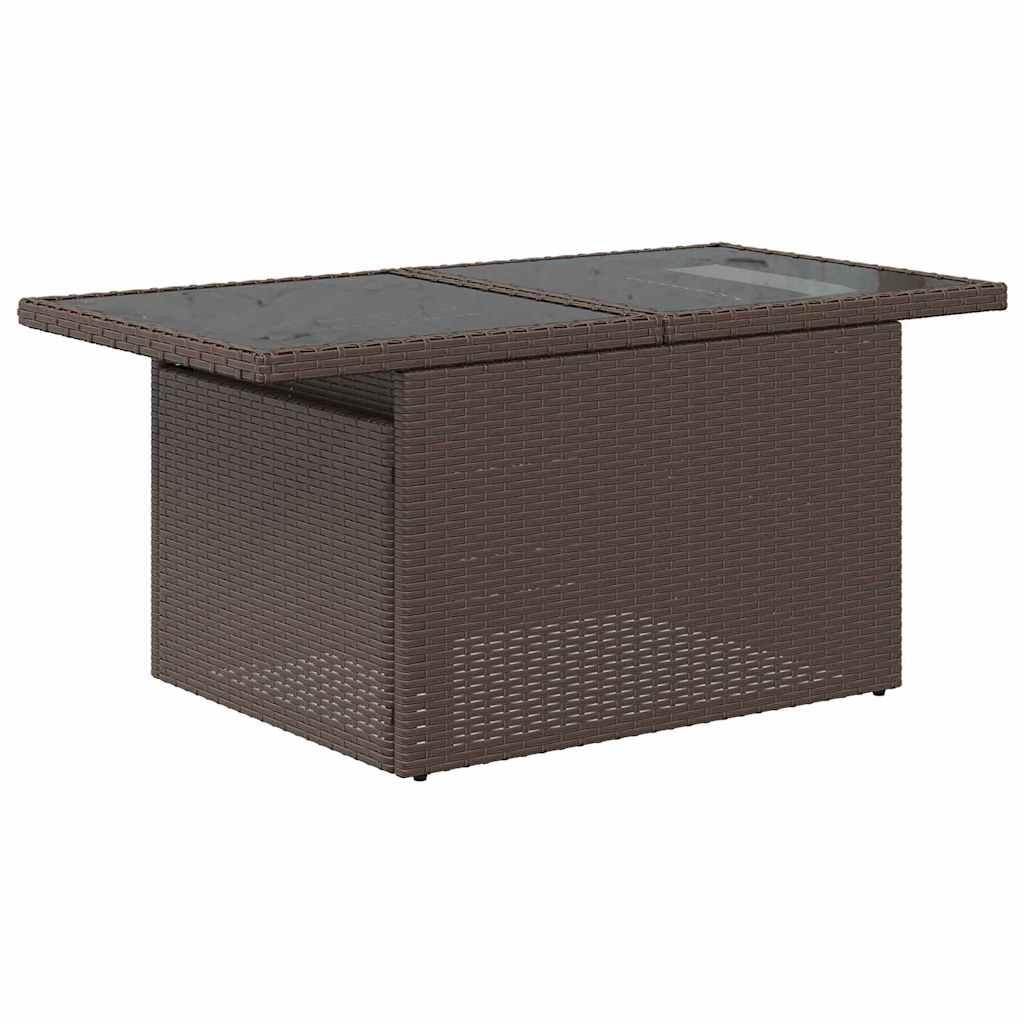 vidaXL Gartensofa-set mit Kissen mit Speicher 11 pcs Braun Poly Rattan
