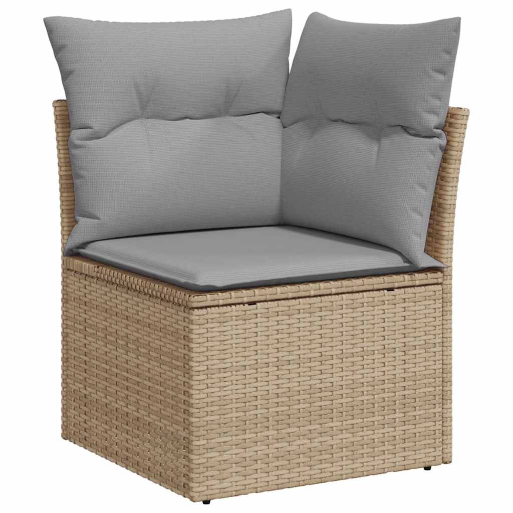 vidaXL Garten-Sofa-Set mit Kissen mit Kissen 6 pcs Beige und Hellgrau