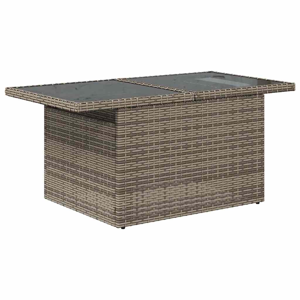 vidaXL Garten-Sofa-Set mit Kissen mit Speicher mit Kissen 7 pcs Grau
