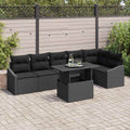 vidaXL Garten-Sofa-Set mit Kissen mit Speicher 7 pcs Schwarz