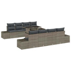 vidaXL Gartensofa-set mit Kissen mit Speicher mit Kissen 9 pcs Grau