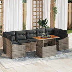 vidaXL Garten-Sofa-Set mit Speicher 8 pcs Grau