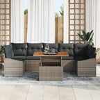 vidaXL Garten-Sofa-Set mit Speicher 8 pcs Grau
