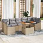 vidaXL Garten-Sofa-Set mit Speicher 8 pcs Beige und Hellgrau