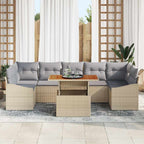 vidaXL Garten-Sofa-Set mit Speicher 8 pcs Beige und Hellgrau