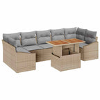 vidaXL Garten-Sofa-Set mit Speicher 8 pcs Beige und Hellgrau
