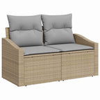 vidaXL Garten-Sofa-Set mit Speicher 8 pcs Beige und Hellgrau