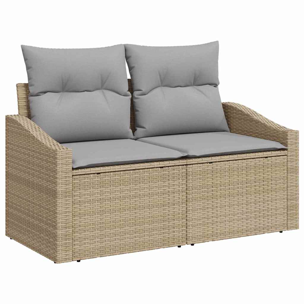 vidaXL Garten-Sofa-Set mit Speicher 8 pcs Beige und Hellgrau