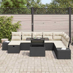 vidaXL Garten-Sofa-Set 11 pcs Schwarz Poly Rattan