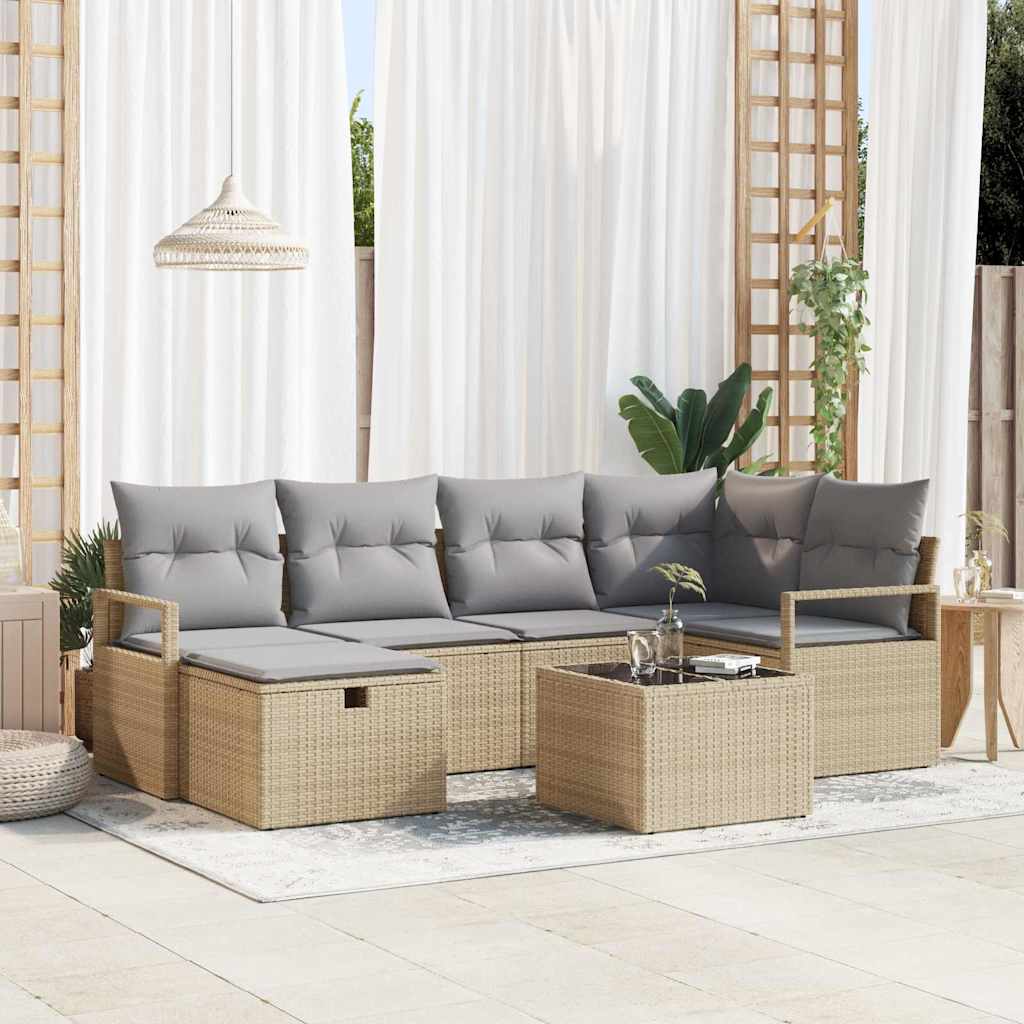 vidaXL Gartensofa-set mit Kissen mit Speicher Poly-Rattan