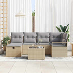vidaXL Gartensofa-set mit Kissen mit Speicher Poly-Rattan