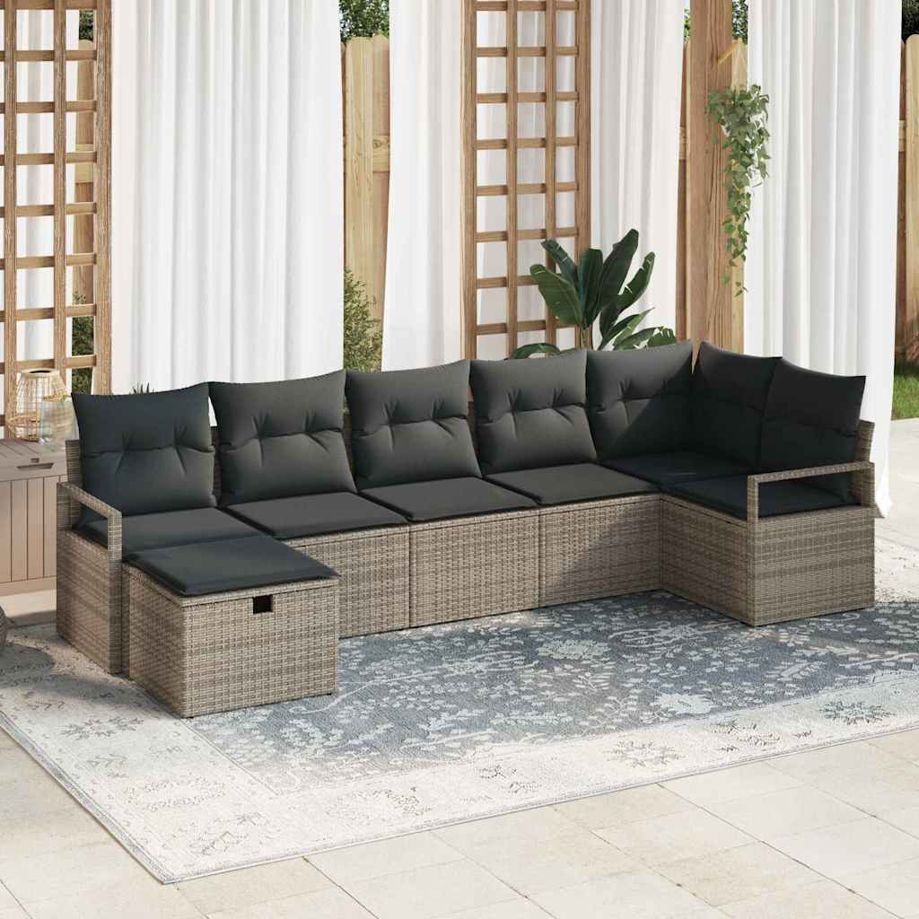 vidaXL Sofa Set mit Kissen 5 pcs Poly-Rattan