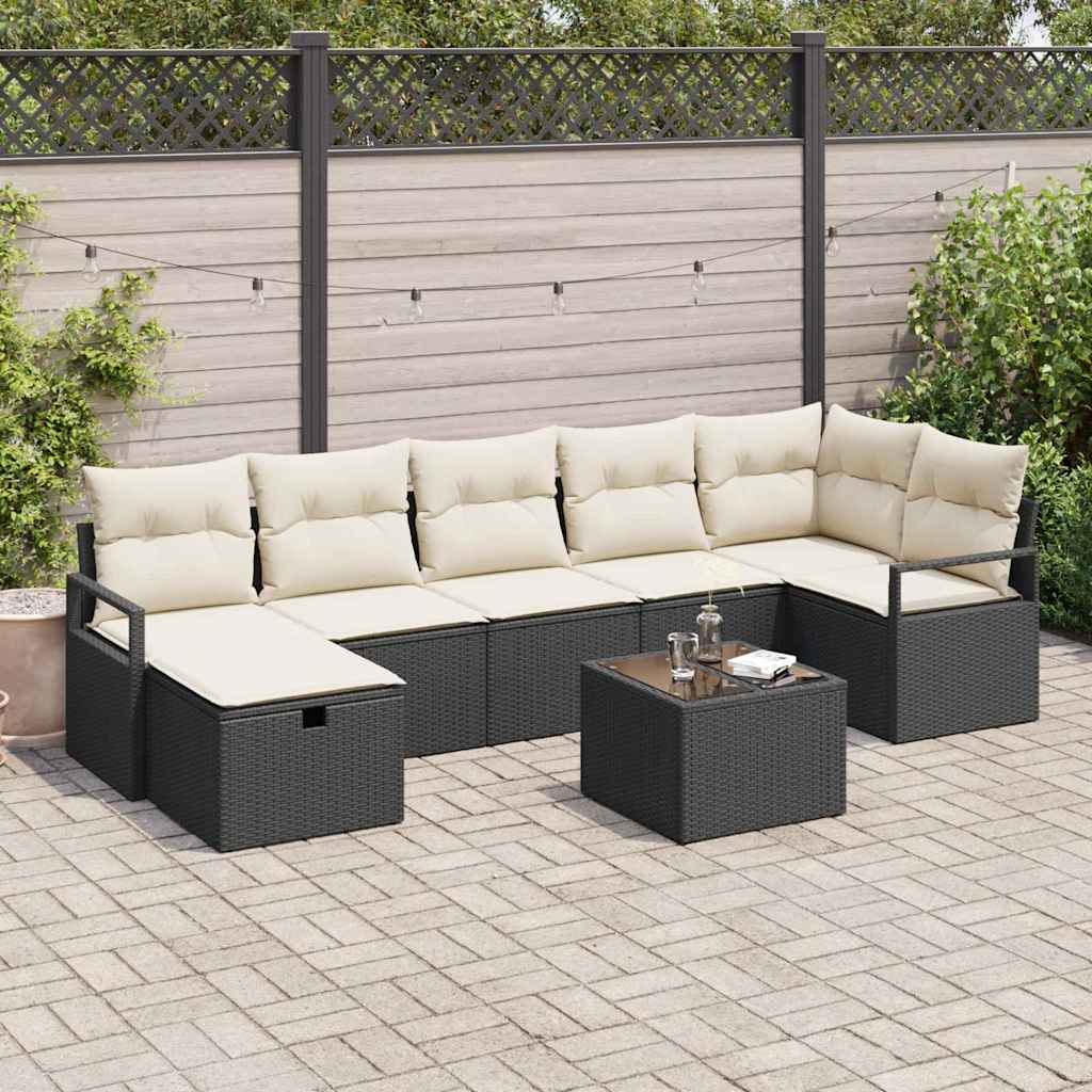 vidaXL Sofa Set mit Kissen 4 pcs Poly-Rattan