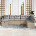 vidaXL Sofa Set mit Kissen 6 pcs Poly-Rattan