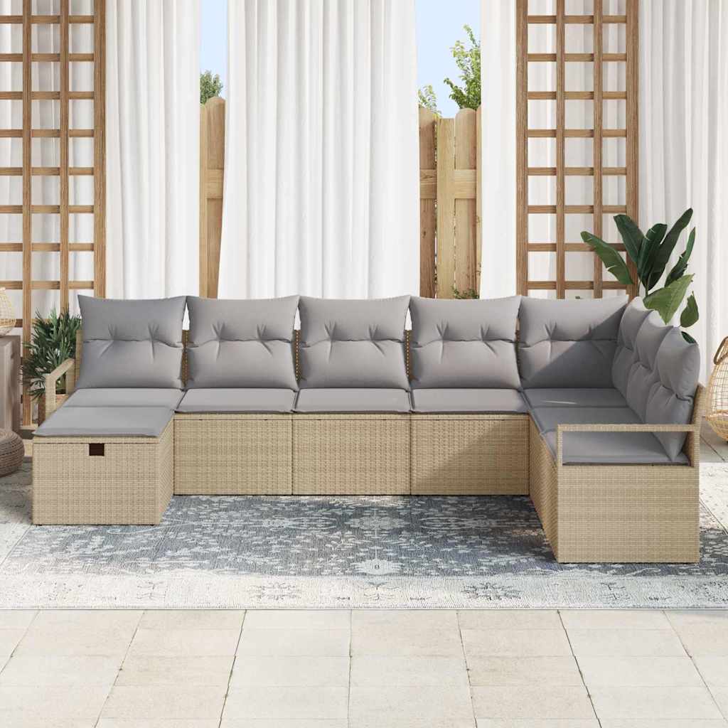 vidaXL Sofa Set mit Kissen 6 pcs Poly-Rattan