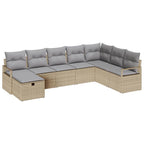 vidaXL Sofa Set mit Kissen 6 pcs Poly-Rattan