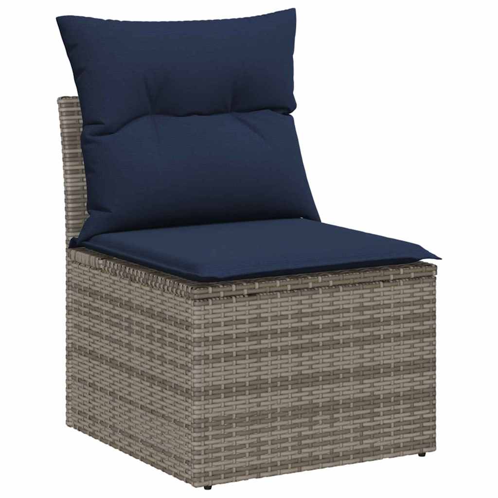 vidaXL Sofa Set mit Kissen 3 pcs Poly-Rattan