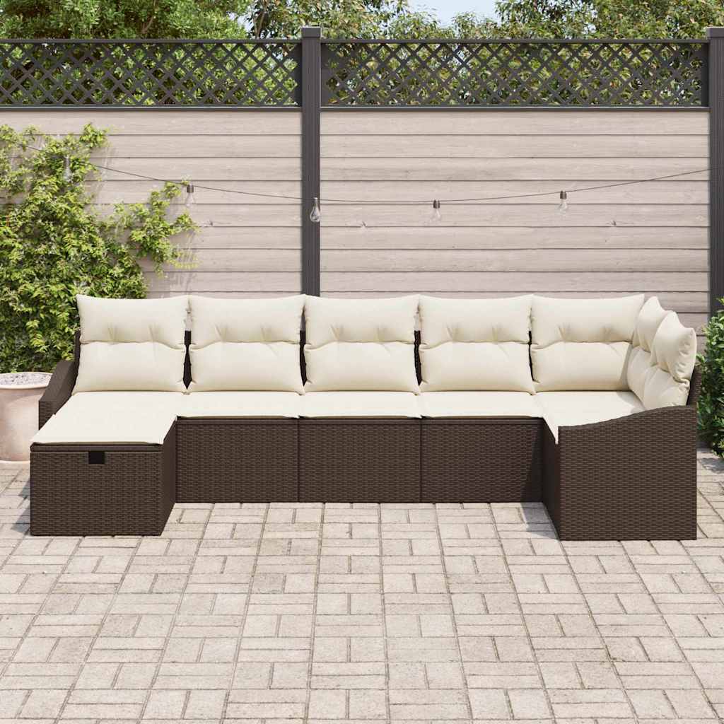 vidaXL Sofa Set mit Kissen 8 pcs Poly-Rattan