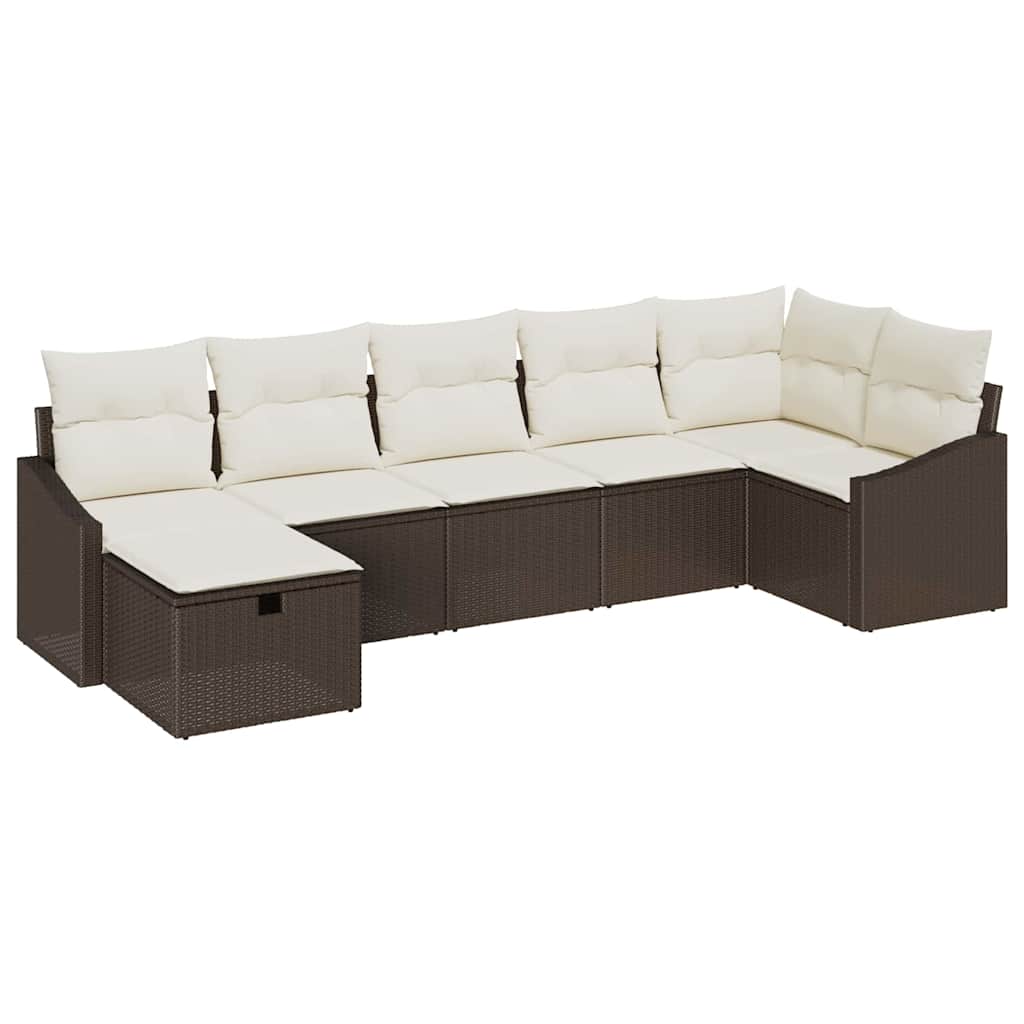 vidaXL Sofa Set mit Kissen 8 pcs Poly-Rattan